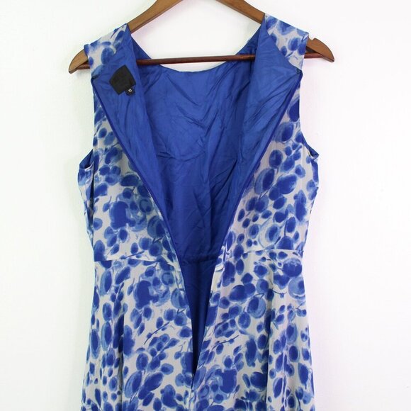 Anna Sui Sleeveless Silk Dress Blue Size 10 - Picture 9 of 9